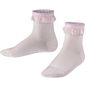 FALKE Romantic Lace Unisex sokken voor kinderen, katoen, wit, marineblauw, roze, versterkt, dun, zonder motief, met ruches rand, 1 paar