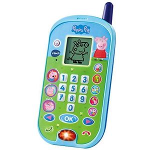 VTech - Peppa Pig telefoon, interactieve elektronische mobiel simuleert een telefoongesprek, stem van alle personages van de familie, activiteiten en animaties, Eén maat (3480-523122)
