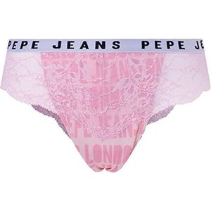 Pepe Jeans Brazilia volledig logo ondergoed in bikinistijl voor dames (1 stuk), Roze