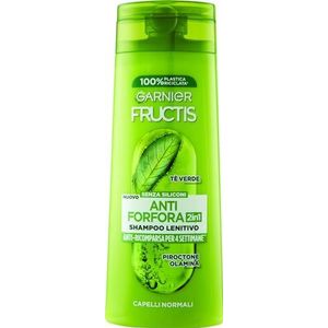 Garnier Fructis 2-in-1 kalmerende shampoo voor normaal haar, anti-roos werking, met groene thee en pyroctone olina, 250 ml