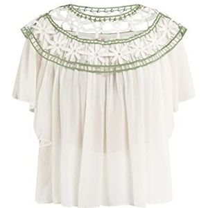 COBIE T-shirt pour femme avec dentelle florale, Blanc., S