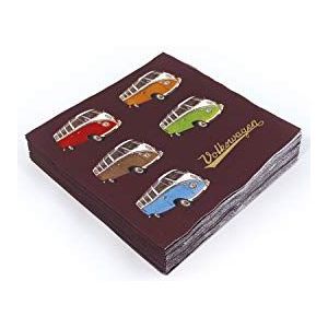 BRISA VW Collection - Volkswagen papieren servetten met bus T1 (Bulli Parade/veelkleurig/3-laags)