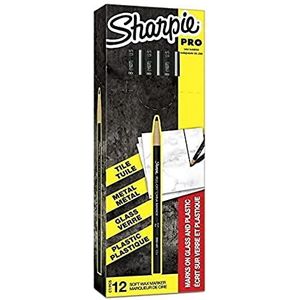 Sharpie China Marker multifunctionele marker, fijne punt, zwart, 12 stuks