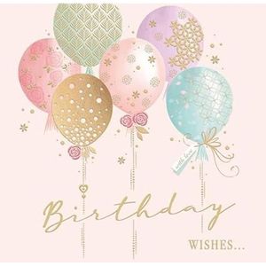 Piccadilly Greetings Carte d'anniversaire moderne de luxe, ballons pastels – 160 mm²