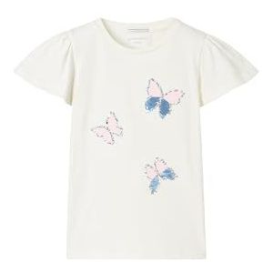 TOM TAILOR T-shirt pour fille, 12906 – Wool White., 104-110