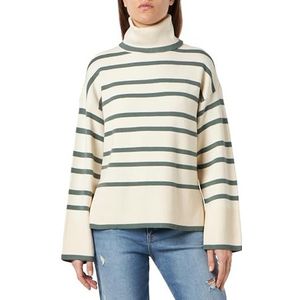 VERO MODA Vmsaba LS Pullover met rolkraag Ga Noos dames, Berken/strepen: donker bos