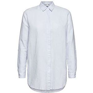 ESPRIT Linnen mix: oversized blouse, 440/lichtblauw