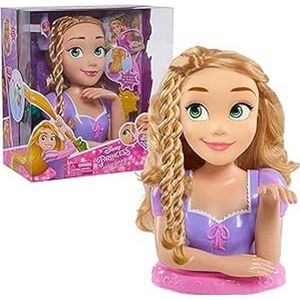 Disney Princesses DND03 Rapunzel, kappershoofd, deluxe, haaraccessoires en make-up (ogen, lippen, nagels), speelgoed voor kinderen vanaf 3 jaar