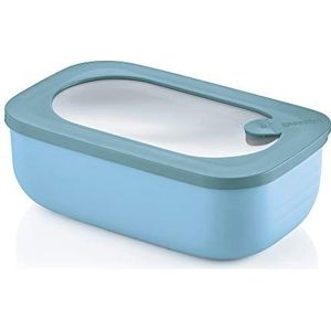 Guzzini Kitchen Active Design Rechthoekige luchtdichte container voor koelkast/vriezer/magnetron, rozenbottels & del Ciotto, 20 x 12 x h7 cm, 900 cc, blauw