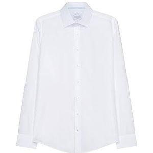 Seidensticker Zakelijk overhemd voor heren, extra slim fit, strijkvrij, kentkraag, lange mouwen, 100% katoen, Wit