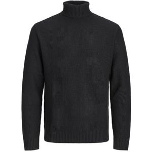 JACK&JONES PLUS Jorkyle gebreide herentrui met rolkraag, zwart, 4XL, zwart.