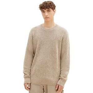 TOM TAILOR Denim 1038276 heren sweater, 32775 - Ecru tonale molen