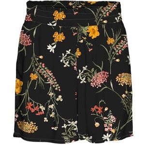 VERO MODA Vmeasy Joy Hw WVN Ga Short pour femme, Noir/orange : vicka, L