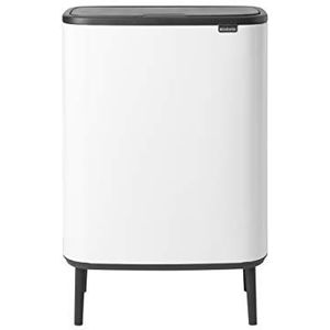 Brabantia Bo Touch Bin Hi Prullenbak - 2 x 30 liter - Afvalscheiding - White