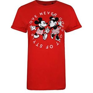 Disney Love Never Goes Out of Style T-shirt, rood (rood), maat 40 (fabrikantmaat: medium), dames, rood (rood), 38, Rood (Rood Rood)