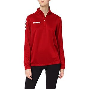 hummel Core Poly Sweatshirt voor dames, halve rits, echt rood