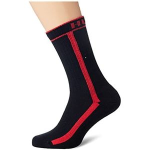 HUGO 2P RS Rib Logo CC Sokken Regular_Socks, Zwart 1, 42 FR/44 FR Heren, Zwart 1