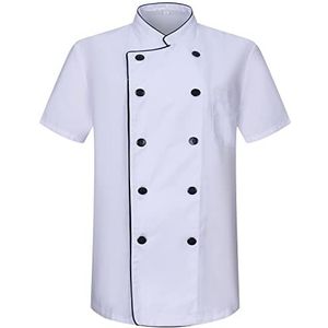 MISEMIYA Chef Mz-8421b heren koksjas MZ-8421B heren (1 stuk), Chef Jackets 8421B - Wit