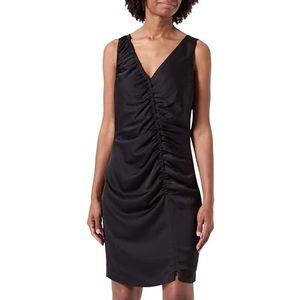 Pinko Antenore Robe Satin Mat Robe Décontractée Femme, Z99_Noir Limousine, 34
