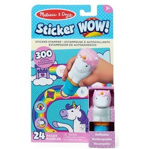 Melissa & Doug Sticker WOW Zelfklevende stempel en activiteitenblok met 24 pagina's, 300 stickers, knutselspeelgoed, verzamelfiguur, eenhoorn