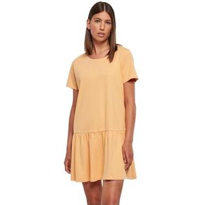 Urban Classics Dames valance t-shirt jurk dames jurk, Licht oranje
