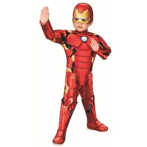 Rubies Officieel Marvel Avengers Iron Man Deluxe kostuum voor kinderen van 3 tot 4 jaar (702035), wereldboekendag, Halloween, Halloween