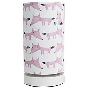 Pauleen Cute Fox lamp kinderkamer tafellamp E27 crème / vos roze / metaal / stof zonder gloeilamp 48037