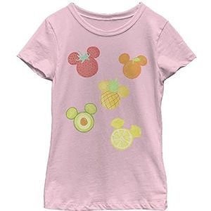 Disney Mickey Mouse Fruit Head Collage Girls T-shirt, roze, XS, Roze