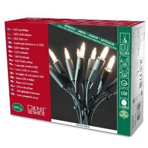 Konstsmide 6304-100 mini-lichtketting 100 leds warm wit retro design 230 V groene kabel