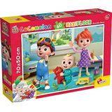 COCOMELON vloerpuzzel Knuffel van de Teddybeer - 60 stukjes puzzel en kleurplaat formaat 70 × 50