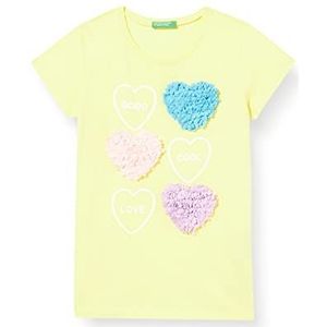 United Colors of Benetton T-shirt voor meisjes en meisjes, geel 2 V 6, 3XL, Geel 2V 6