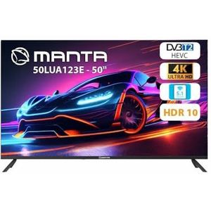 Manta Immersive 50 inch 4K UHD Smart TV - 50LUA123E - 50 inch tv - quad-core processor en 3D digitale ruisonderdrukking - 4K Smart TV - 4K Smart TV met wifi - frameloos