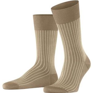FALKE Heren Oxford Stripe sokken ademend katoen dun versterkt extra zacht platte teennaad elegant fantasiepatroon voor dagelijks leven en werk 1 paar, Bruin (Camel 5038)