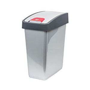 keeeper Premium Waste Bin with Flip Deksel, Soft Touch, 10 liter, Magne, zilver