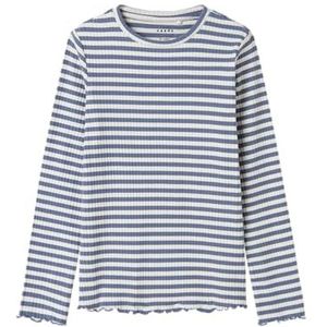 NAME IT Nkfvemma Ls Slim Top T-shirt met lange mouwen voor meisjes (1 stuk), Wilde wind / strepen: Jet Stream