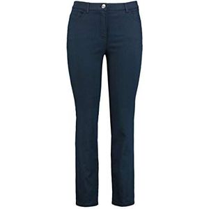 Samoon Betty 5-pocket stretchbroek voor dames, vrijetijdsbroek, stretchbroek, effen, normale lengte, grote maten, Navy Blauw