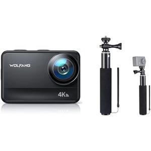 WOLFANG Action Cam GA400 4K60FPS & Ensemble de Selfie Stick