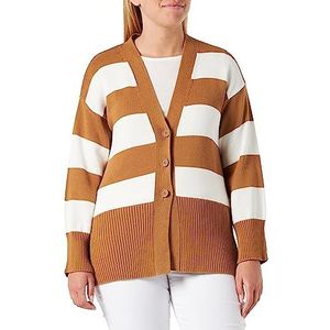 United Colors of Benetton Cardigan M/L 1494E601v Cardigan Dames (1 stuk), Tabak Gestreept 905