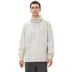 Koton Oversized sweatshirt met kraag, taillezak van mesh voor heren, 031 (grijs)