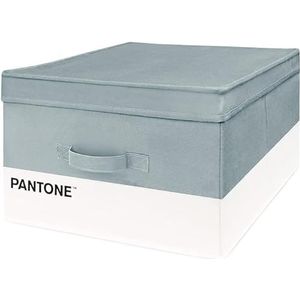 PANTONE™ Opvouwbare organizer met deksel en handvat, opbergdoos voor kinderen en kleding + geurzak, kastdozen, 35 x 45 x 20 cm, grijs