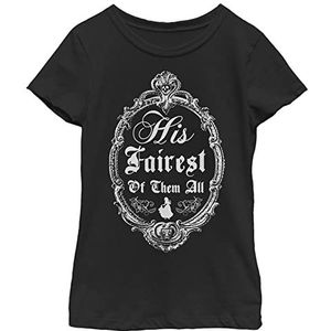 Disney Princess His Fariest Of Them All Portrait Girls T-shirt standaard zwart, zwart.
