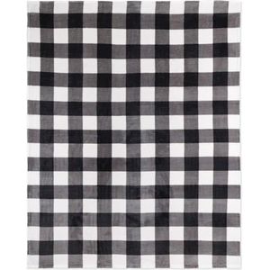 Safdie & Co. flanel, bedrukt, 48 x 60 cm, superzacht, wit, zwart, 65903.Z.06