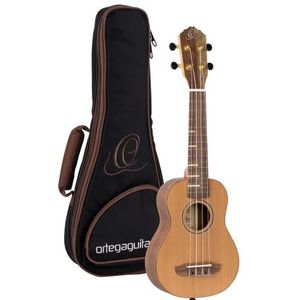 Ortega Guitars sopraan ukelele met draagtas Deluxe van massief cederhout (RUTI-SO)