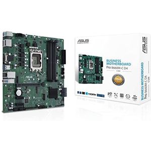 ASUS PRO B660M-C D4-CSM moederbord mATX, Intel B660, LGA1700, DDR4, PCI 4.0, Intel 1Gb LAN, Realtek 7.1 Surround, 2xM.2, 4xSATA 6GB/s, USB 3.2 Gen 1, ASUS Control Center Express, zwart