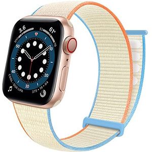 Nylon armband, rekbaar, compatibel met Apple Watch 38 mm, 40 mm, 41 mm, 42 mm, 44 mm, 45 mm, 49 mm, gevlochten en verstelbare elastische sportarmband voor dames en heren, voor iWatch Series Ultra,
