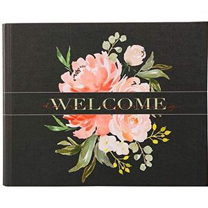 goldbuch Welcome to our beginning 47 166 gastenboek 29 x 23 cm, 50 pagina's, witte zijden, linnenstructuur met roségouden reliëf, zwart/kleurrijk