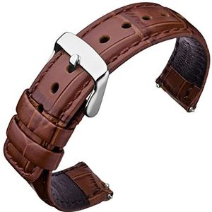ANNEFIT Snelsluiting lederen horlogeband 18 mm, 20 mm, 22 mm, 24 mm, reservearmband van alligator kalfsleer, Leer, Geen edelsteen