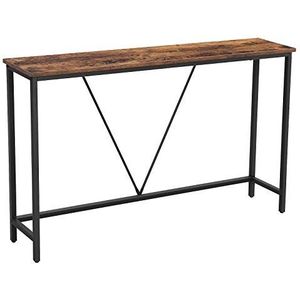 VASAGLE Stabiele consoletafel van staal, voor entree, woonkamer, slaapkamer, industriële stijl, vintage bruin en zwart, 120 x 23 x 74 cm (b x d x h)