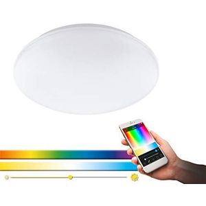 EGLO connect Giron-C Led-plafondlamp, Smart Home plafondlamp, wandlamp van staal, kunststof, kleur: wit, Ø: 30 cm, dimbaar, wittinten en kleuren instelbaar