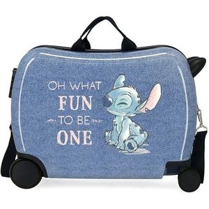 Disney Stich Dance it out Kinderkoffer, blauw, 50 x 38 x 20 cm, stijf, ABS, cijfersluiting, 34 l, 1,8 kg, 2 wielen, handbagage, blauw, Talla única, kinderkoffer, Blauw, Koffer voor kinderen